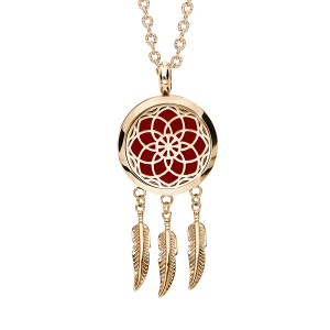 COLLIER SENTEUR ACIER ET PVD DORÉ PETIT ATTRAPE REVE MOTIF FLEUR 12 MOUSSES INTERCHANGEABLES COULEURS ASSORTIES RÉGLABLE 45 A 65CM