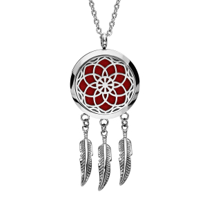 COLLIER SENTEUR ACIER ATTRAPE REVE MOTIF FLEUR 12 MOUSSES INTERCHANGEABLES COULEURS ASSORTIES  RÉGLABLE 45 A 65CM