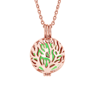 COLLIER SENTEUR ET BOLA ACIER ET PVD ROSE BOULE ARBRE DE VIE 13 MOUSSES INTERCHANGEABLES COULEURS ASSORTIES RÉGLABLE 60 A 100CM