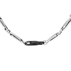 COLLIER ACIER ET PVD NOIR 56CM + 1CM