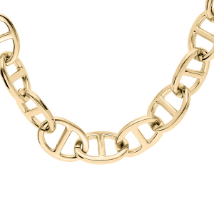 COLLIER ACIER ET PVD DORÉ MAILLE MARINE 50CM