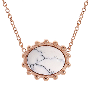 COLLIER ACIER ET PVD ROSE TURQUOISE BLANCHE VÉRITABLE 40+5CM