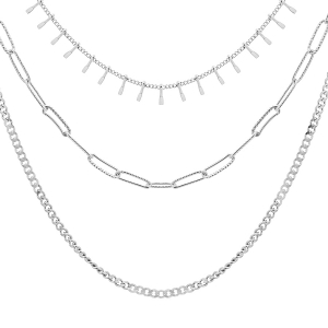 COLLIER ACIER 3 RANGS 38+5CM (45-50)