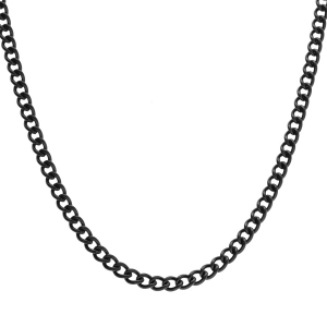 CHAINE ACIER GOURMETTE PVD NOIR 3.5MM  50+10CM