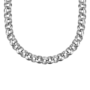 COLLIER ACIER MAILLE DEMI JONC JASERON 50CM REGLABLE