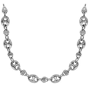 COLLIER ACIER GRAIN DE CAFE 53CM