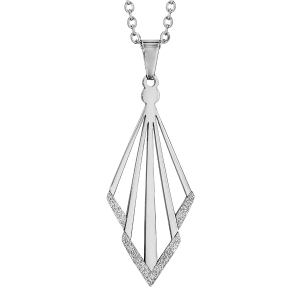 COLLIER ACIER PENDENTIF GIVRE 42+4CM
