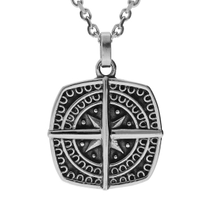 COLLIER ACIER PATINE GLOBE TROTTER  55+3CM