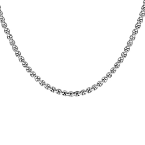 COLLIER ACIER MAILLE JASERON CARRÉE 60CM diam 4MM