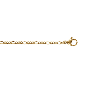 CHAINE ACIER DORÉ MAILLE ALTERNÉE 1+3   1.9MM   45CM
