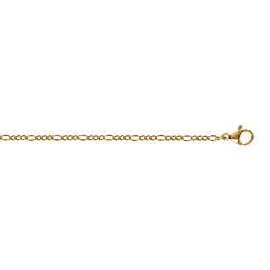 CHAINE ACIER DORÉ MAILLE ALTERNÉE 1+3   1.9MM   45CM
