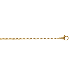 CHAINE ACIER DORÉ MAILLE FORCAT 1.9MM 40CM