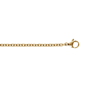 CHAINE ACIER DORÉ MAILLE FORCAT 2.3MM 55CM