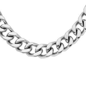 COLLIER ACIER MAILLE GOURMETTE 10MM 55CM