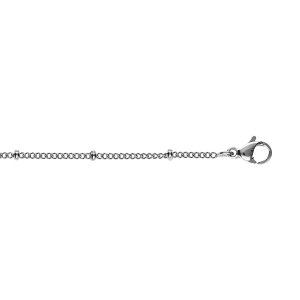 CHAINE ACIER GOURMETTE 1.4MM AVEC BOULES 2MM 45CM