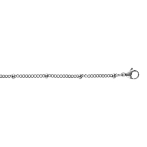 CHAINE ACIER GOURMETTE 1.8MM  AVEC BOULES 3MM 50CM
