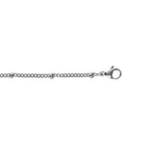 CHAINE ACIER GOURMETTE 1.8MM AVEC BOULES 3MM 55CM
