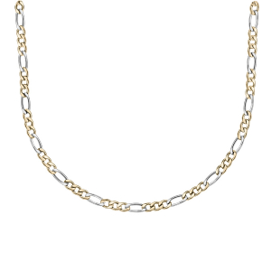 COLLIER ACIER ET PVD BICOLORE JAUNE 1+3 5MM 55CM