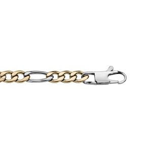 BRACELET ACIER ET PVD BICOLORE  1+3 5MM 21CM