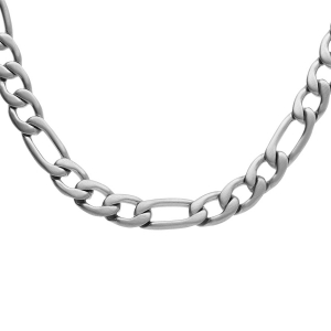 COLLIER ACIER SATINÉ 1+3 6MM 55CM
