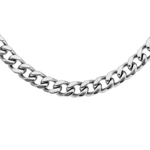 COLLIER ACIER MAILLE GOURMETTE 6MM 55CM