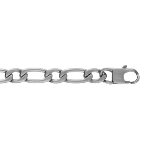 BRACELET ACIER SATINÉ 1+1 7MM 21CM