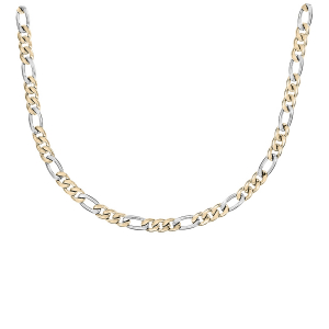 COLLIER ACIER ET PVD BICOLORE 1+3 7MM 50CM