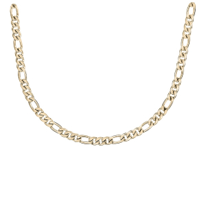 COLLIER ACIER ET PVD DORÉ 1+3 7MM 55CM