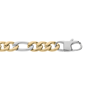 BRACELET ACIER ET PVD BICOLORE 1+3 7MM 21CM