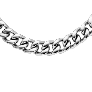 COLLIER ACIER MAILLE GOURMETTE 8MM 50CM