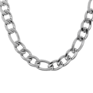 COLLIER ACIER SATINÉ 1+3  9MM 50CM COLLIER ACIER SATINÉ 1+3  9MM 50CM