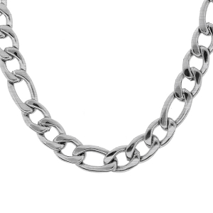 COLLIER ACIER SATINÉ 1+3 9MM 55CM