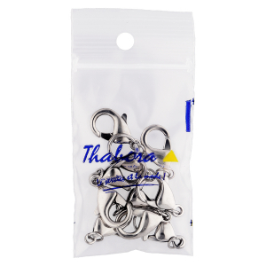 SACHET DE 10  TRES GRANDS MOUSQUETONS 18MM ACIER AVEC ANN OUVERTS