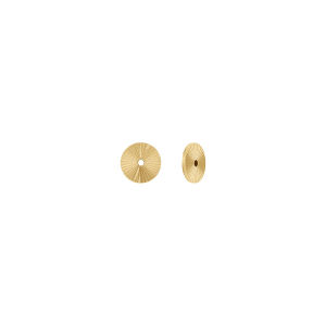 CACHE LOBE DIAMANTÉ ACIER DORÉ 7MM (PAIRE)