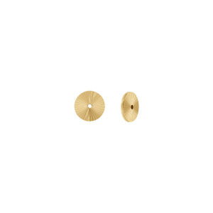 CACHE LOBE DIAMANTÉ ACIER DORÉ 8MM (PAIRE)