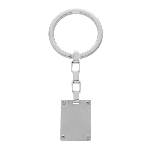 PORTE CLEF ACIER SATINÉ 24X17MM  AVEC VIS CRUCIFORME