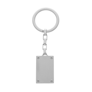 PORTE CLEF ACIER SATINÉ 32X20MM  AVEC VIS CRUCIFORME