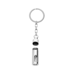 PORTE CLEF ACIER PORTE POUDRE  TUBE DÉVISSABLLE AVEC VITRE