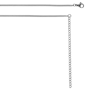 COLLIER SAUTOIR OU CHAINE DE VENTRE ACIER MAILLE GOURMETTE   65.5+20.5CM