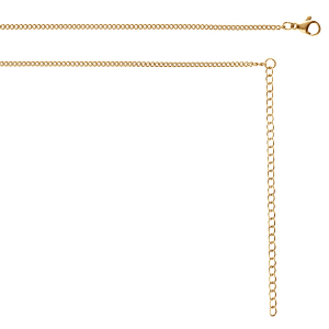 COLLIER SAUTOIR OU CHAINE DE VENTRE ACIER MAILLE GOURMETTE   65.5+20.5CM