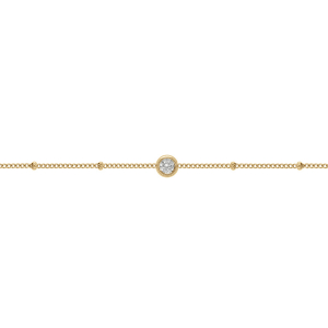 CHAINE CHEVILLE ACIER DORÉ 1 OXYDE SERTI CLOS 21+5CM
