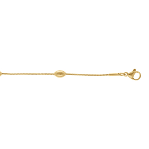 CHAINE CHEVILLE ACIER DORÉ OLIVES 22.5+3.5CM