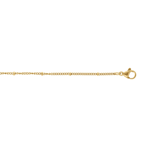CHAINE CHEVILLE ACIER DORÉ BOULES 19+5CM