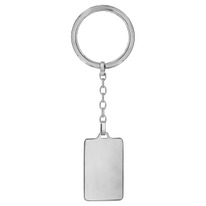 PORTE CLEFS ACIER SATINE RECTANGULAIRE 21X33MM