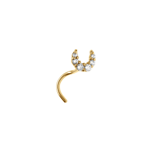 PIERCING ACIER DORÉ NEZ DEMI LUNE OXYDES BLANCS