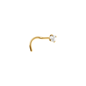PIERCING ACIER DORÉ NEZ OYDE BLANC