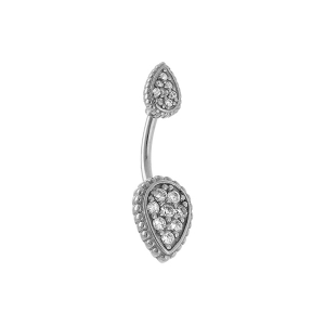 PIERCING ACIER NOMBRIL GOUTTE OXYDES BLANCS