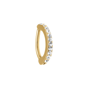PIERCING ACIER DORÉ NOMBRIL OXYDES BLANCS