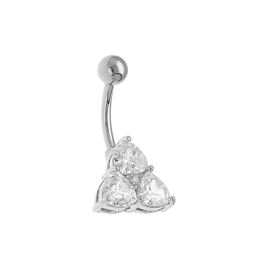 PIERCING ACIER NOMBRIL TRIANGLE OXYDES BLANCS