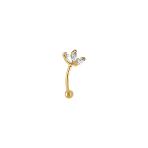 PIERCING ACIER DORÉ OREILLE ROOK ET ARCADE OXYDES BLANCS